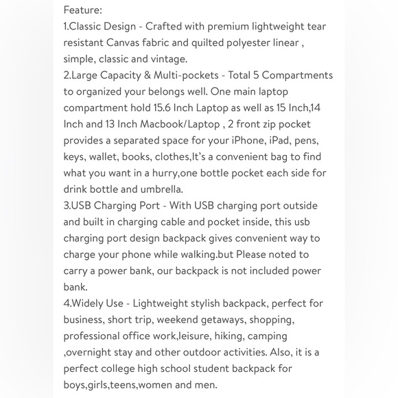 💜WENJIE Laptop Backpack - Picture 14 of 14